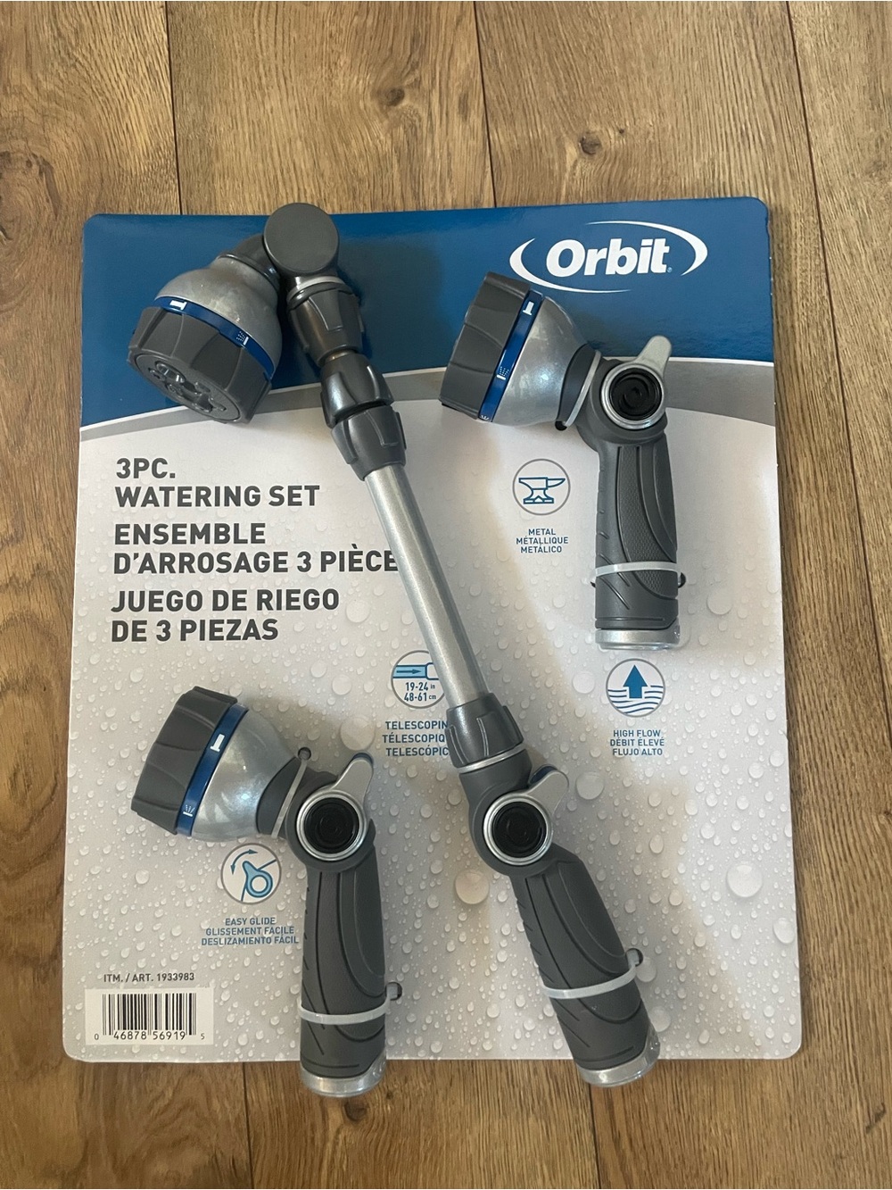 Orbit 3-piece Nozzle Set, with 2 Multi-Pattern Nozzles and One Telescoping Wand